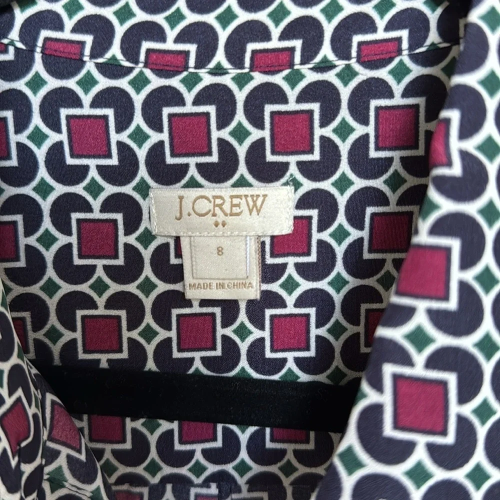 J. Crew Geometric Print Shirtdress size 8